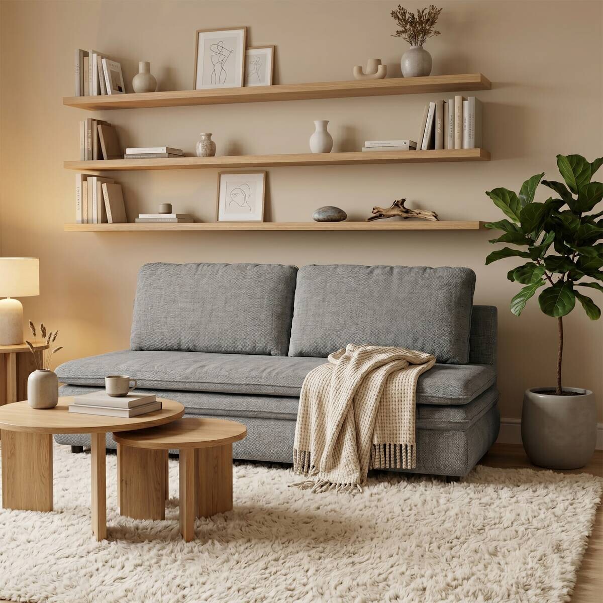 Schlafsofa grau Microfaser B/H/T: ca. 200x89x85 cm