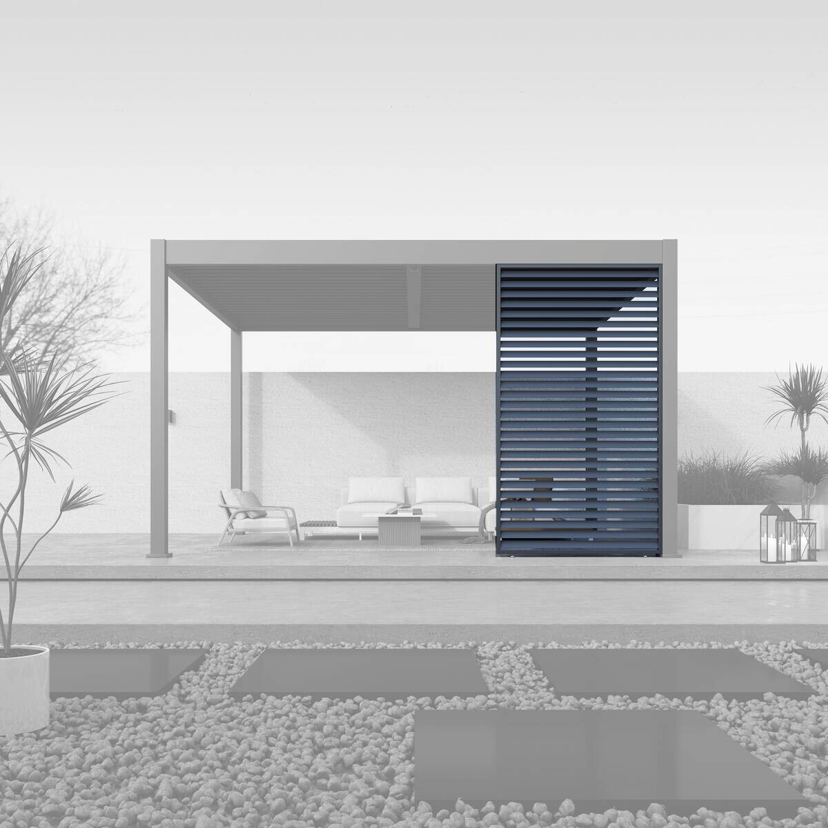 Paragon Outdoor Lamellen-Sichtschutz Grand Tuscan grau Aluminium B/H: ca. 135x234 cm