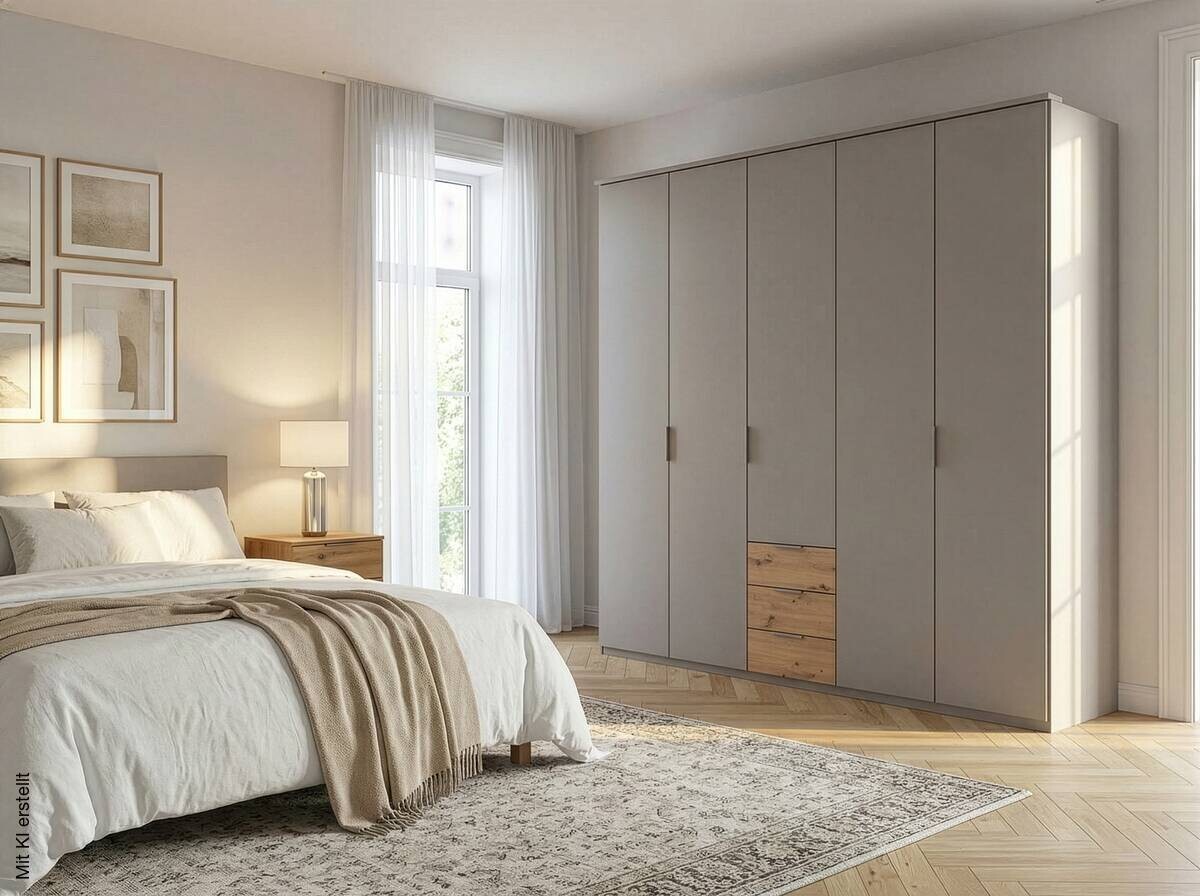 Kleiderschrank Paderborn Sahara grau B/H/T: ca. 225x210x58 cm