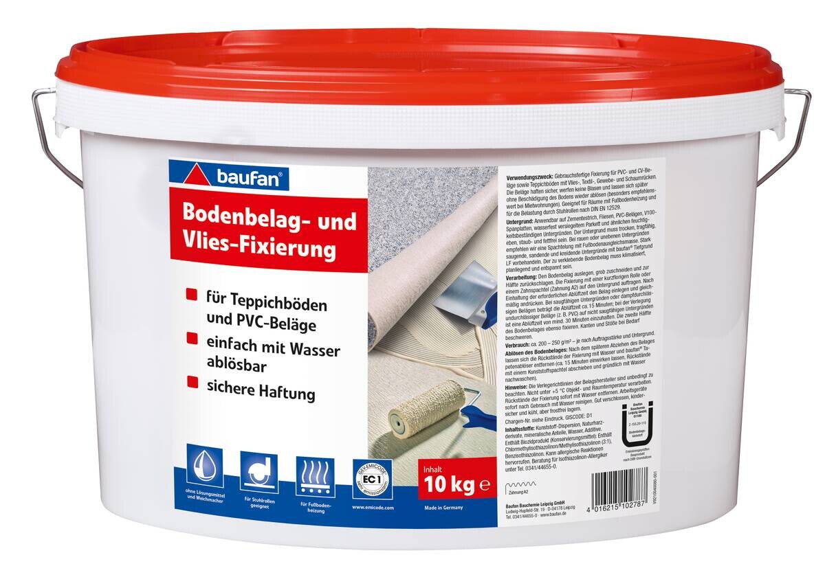 Baufan Fixierung reicht für ca. 40qm