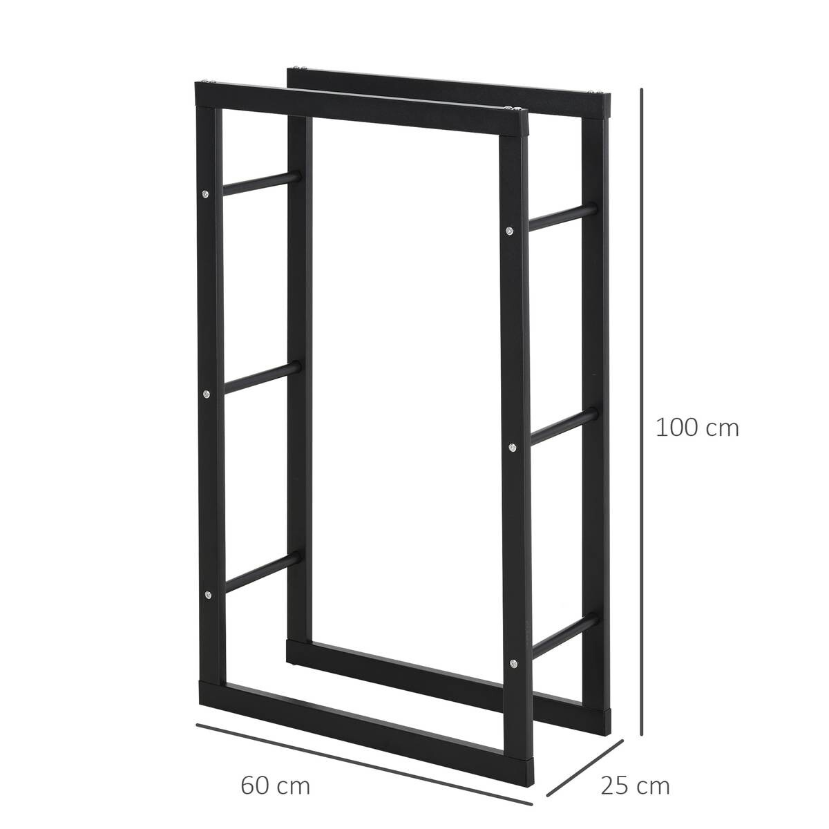 HOMCOM Kaminholzständer schwarz B/H/L: ca. 25x100x60 cm