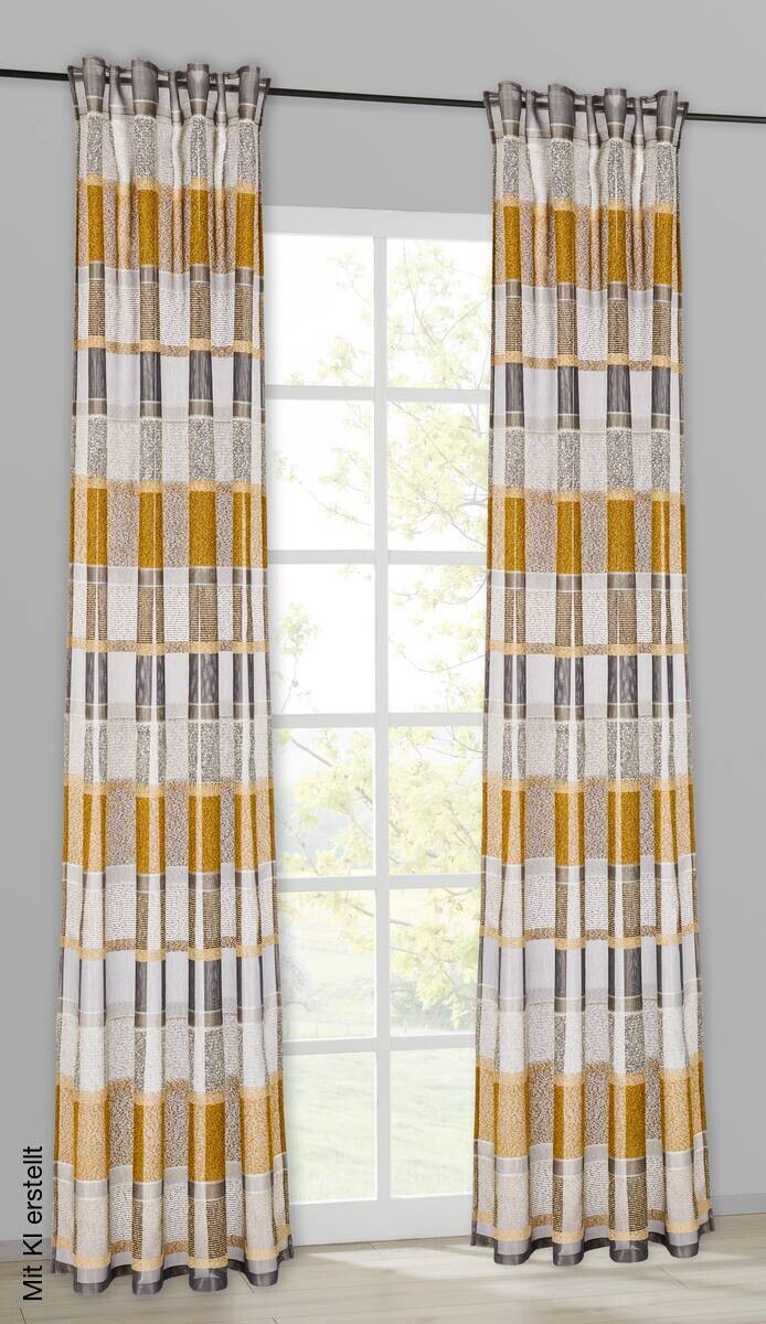 Kombivorhang Chelsea gelb B/L: ca. 145x245 cm