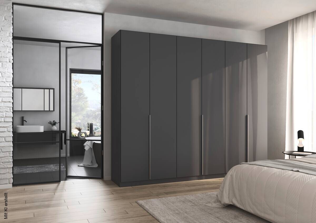 Kleiderschrank Alabama grau B/H/T: ca. 271x229x54 cm