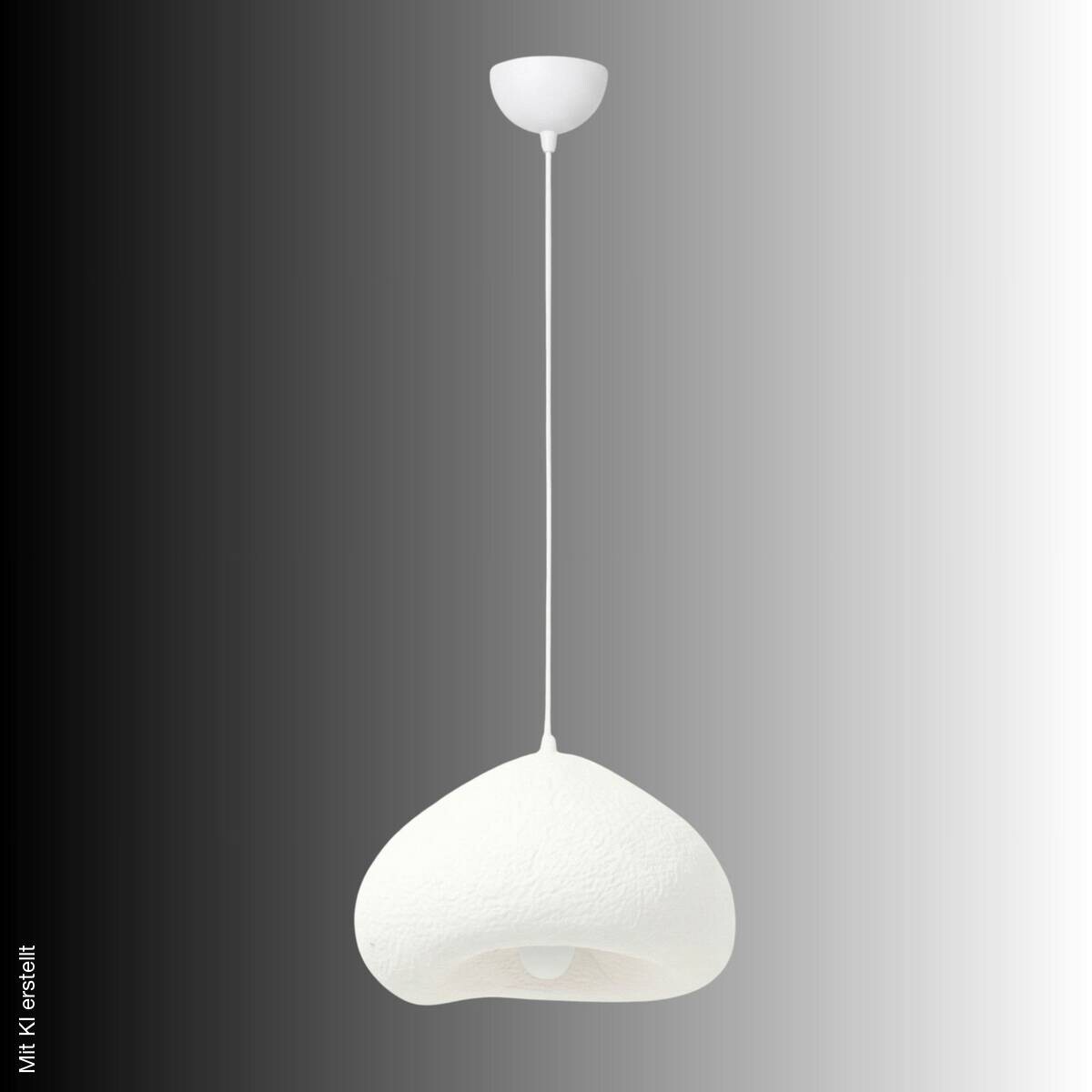Opviq Pendelleuchte weiß Fiberglas Metall B/T/L: ca. 40x38x40 cm E27 1 Brennstellen