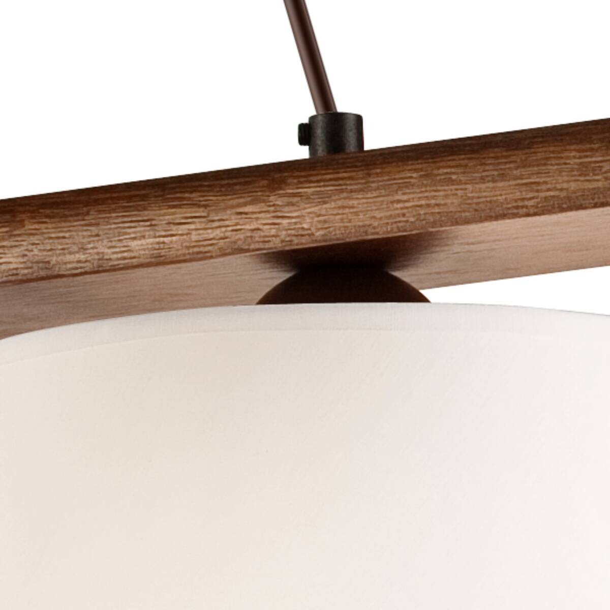 Lamkur Pendelleuchte AIDA 35185 Eiche Stoff Holz Stahl H/L: ca. 89x90 cm E27 3 Brennstellen