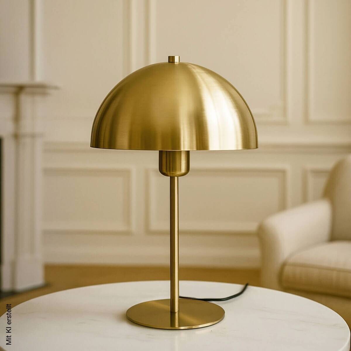 Tischleuchte gold Metall B/H/L/D: ca. 23x39x23x23 cm E27 1 Brennstellen
