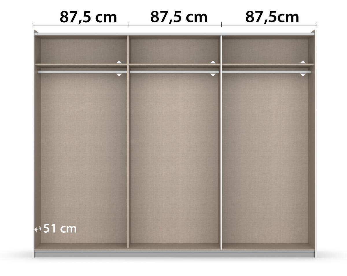 Kleiderschrank Oslo Alpinweiß grau B/H/T: ca. 261x210x59 cm