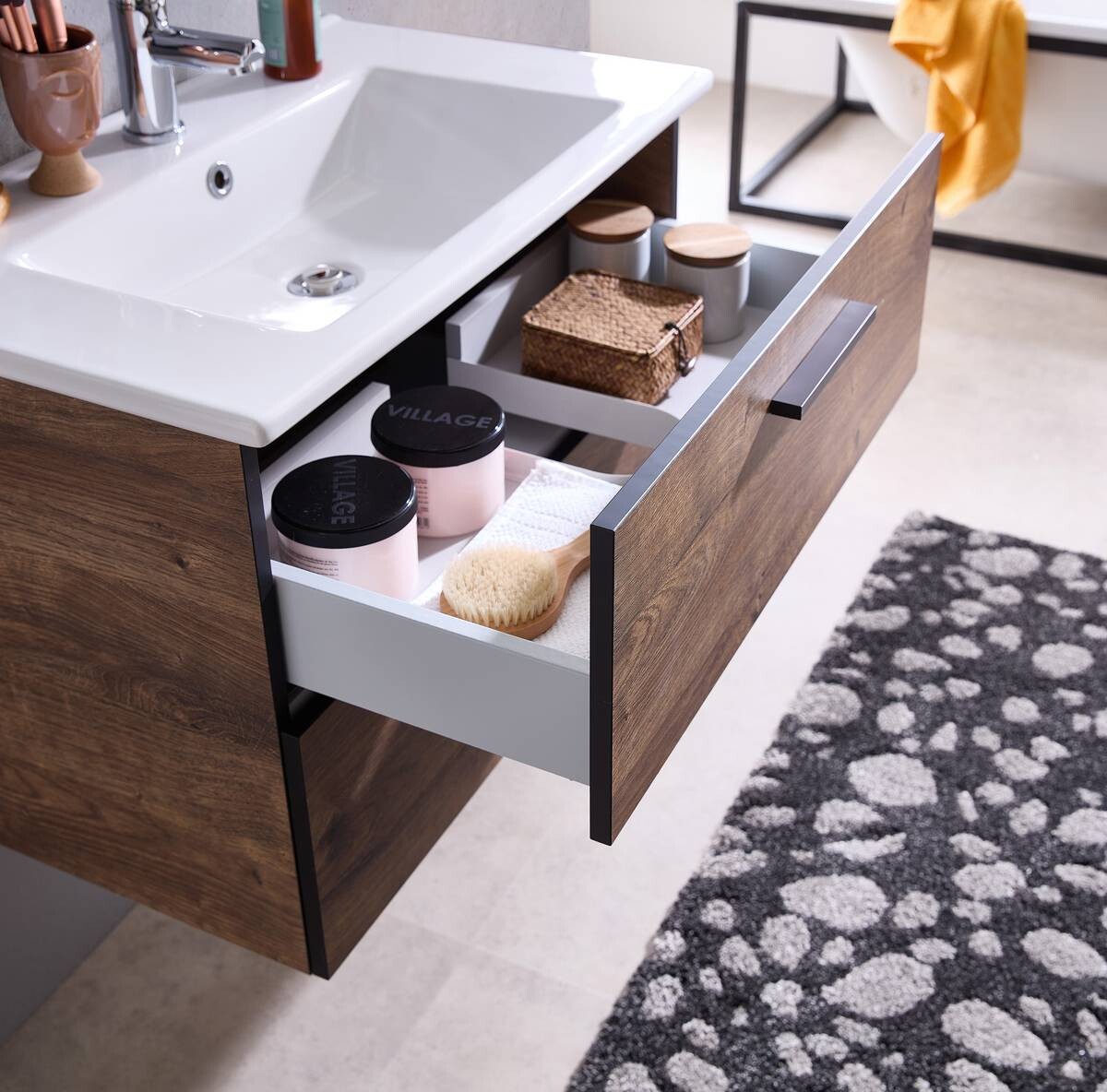 Badezimmer-Set Quickset 374 Eiche Ribeck Nachbildung B/H/T: ca. 75x200x45 cm