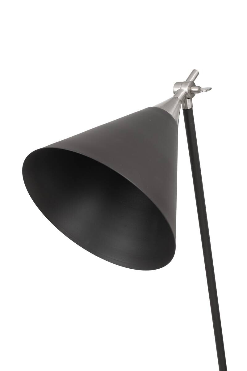 Kayoom Stehlampe schwarz silber Messing Eisen Aluminium B/H/L: ca. 32x144x59 cm E27 1 Brennstellen