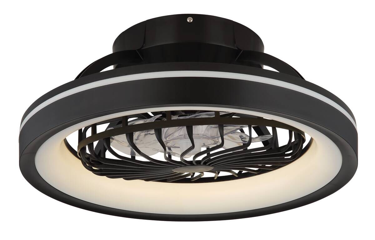 GLOBO LED-Deckenventilator DEANNE 3665 Opal schwarz H/D: ca. 20x48 cm max. 40 W