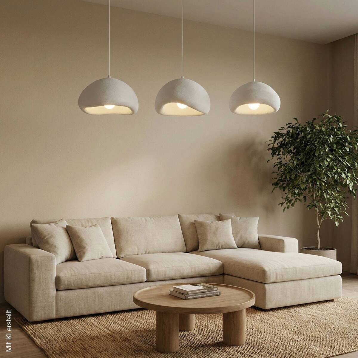Opviq Pendelleuchte weiß B/H/T: ca. 143x116x50 cm E27 3 Brennstellen