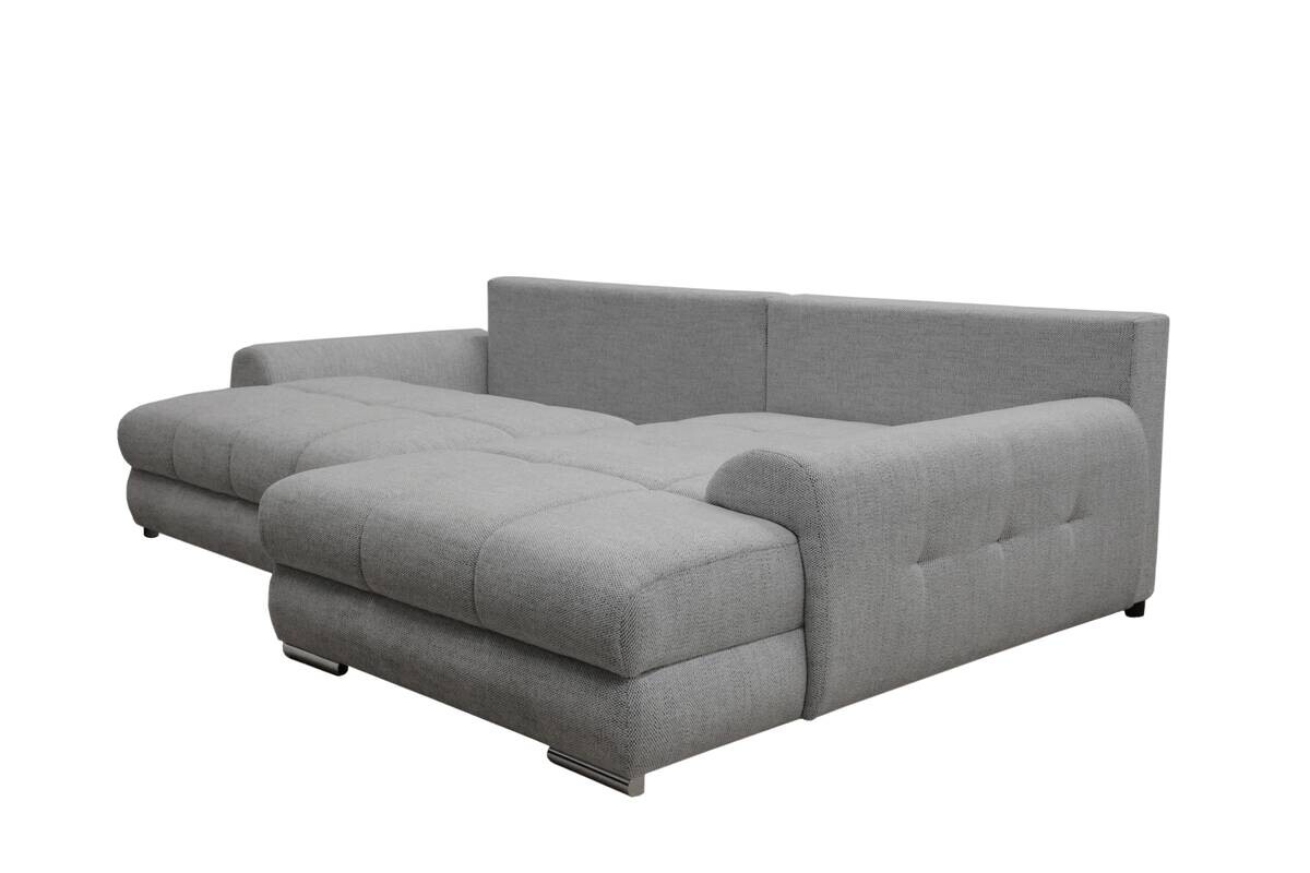 Ecksofa mit Bettfunktion und Bettkasten Lorenz grau Microfaser B/H/T: ca. 284x74x180 cm
