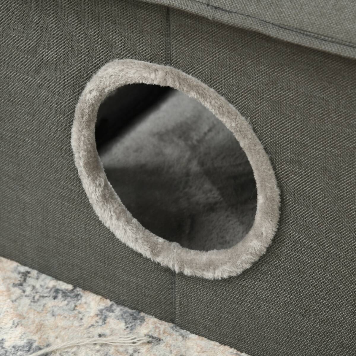 PawHut Katzenhaus grau PVC B/H/L: ca. 43,5x40,5x39 cm