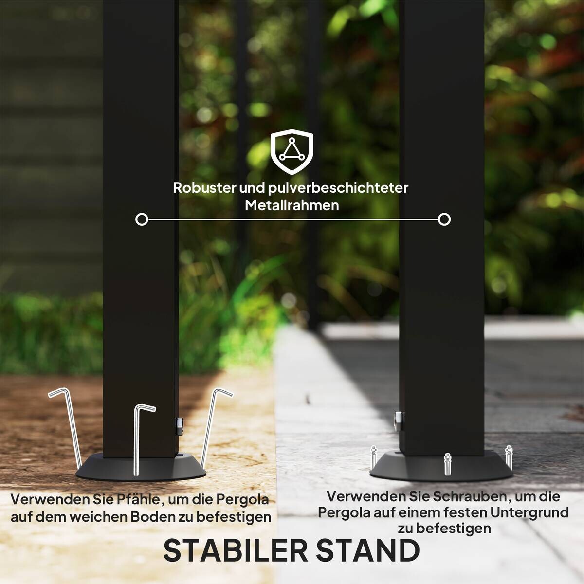 Outsunny Anbaupavillon dunkelgrau Metall B/H/L: ca. 298x250x248 cm