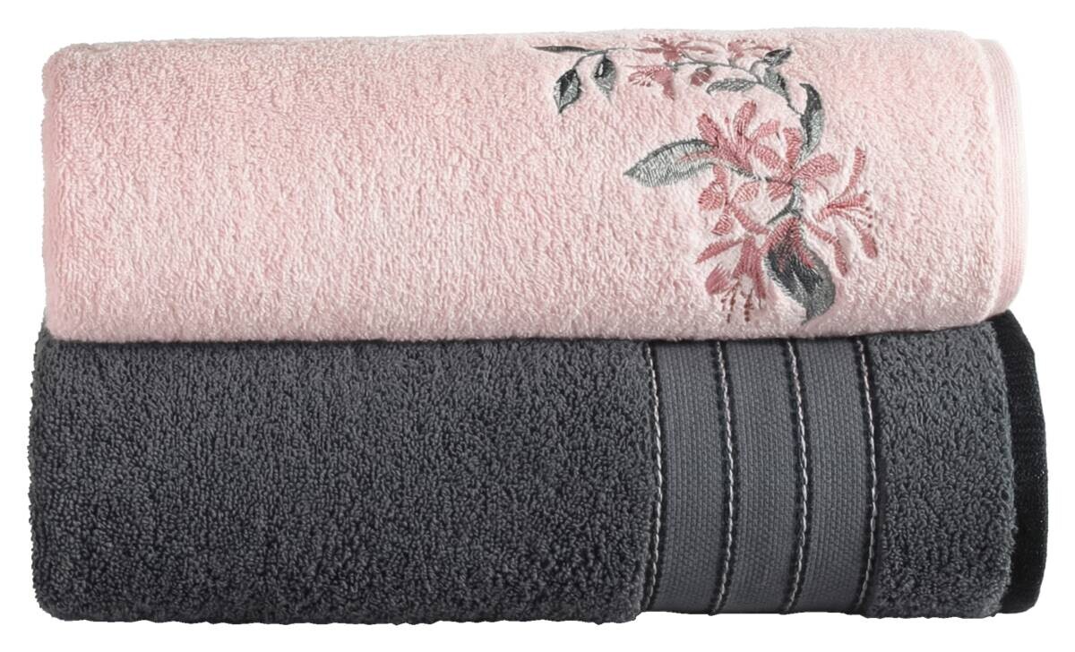 Mijolnir Frottier-Set anthrazit rosa 100% Baumwolle B/L: ca. 50x90 cm