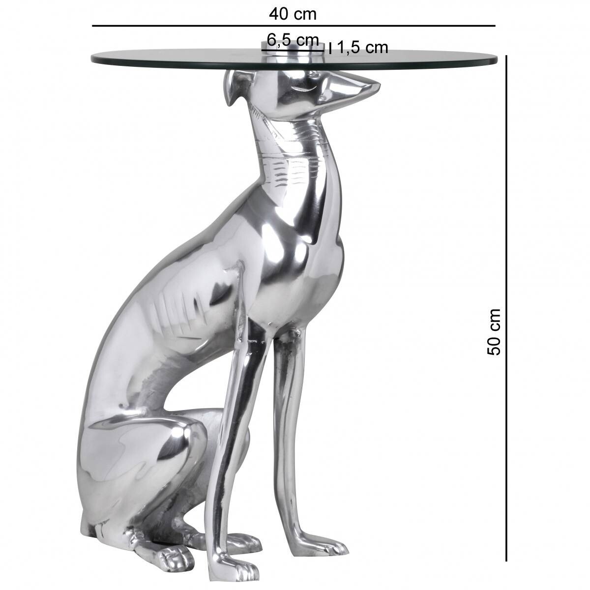 Beistelltisch silber Aluminium B/H/T: ca. 40x50x40 cm