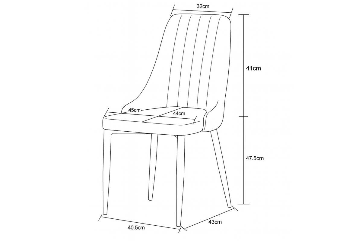 Stuhl CLAUDIA, 2er Set creme Samt B/H/T: ca. 44x88x58 cm