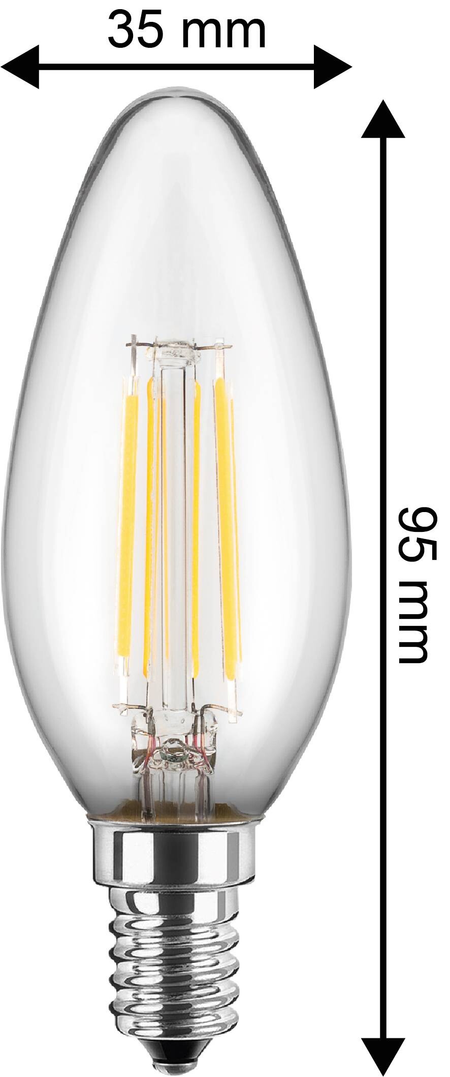 Blulaxa LED-Leuchtmittel Kerzenlampe Filamentlampe 49060 2er Pack E14