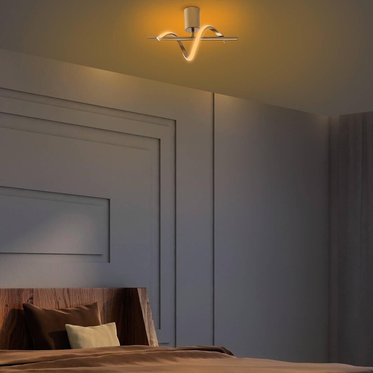 Opviq Deckenleuchte gold Metall B/H/T/L: ca. 41x16x25x41 cm