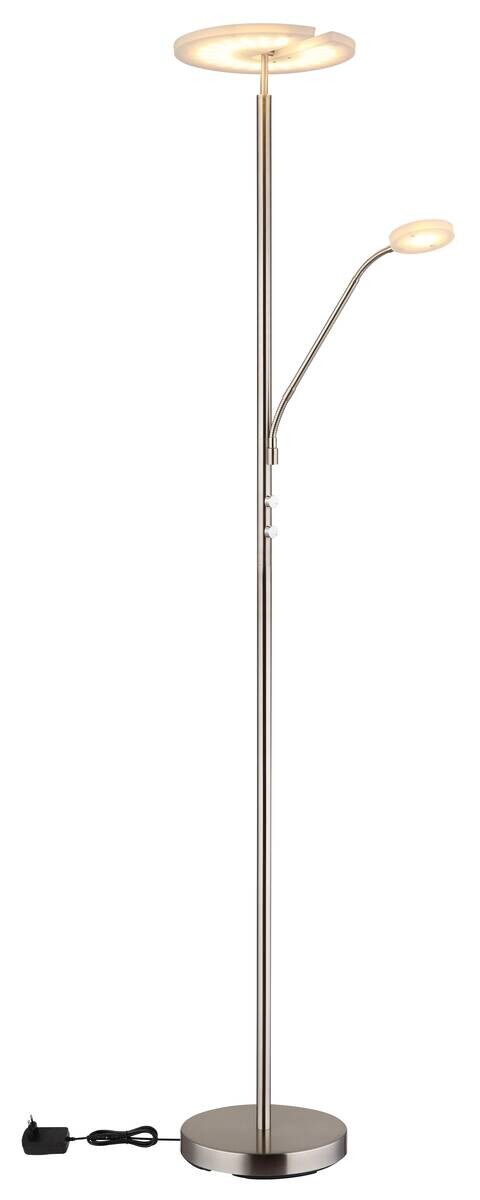 GLOBO Deckenfluter Satiniert nickel matt Acryl Metall H/D: ca. 180x30 cm 1 Brennstellen