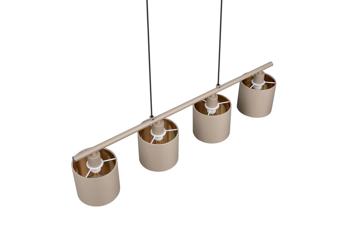 Reality Pendelleuchte Tommy beige Metall Stoff B/H/L: ca. 12x15x75 cm E14 4 Brennstellen
