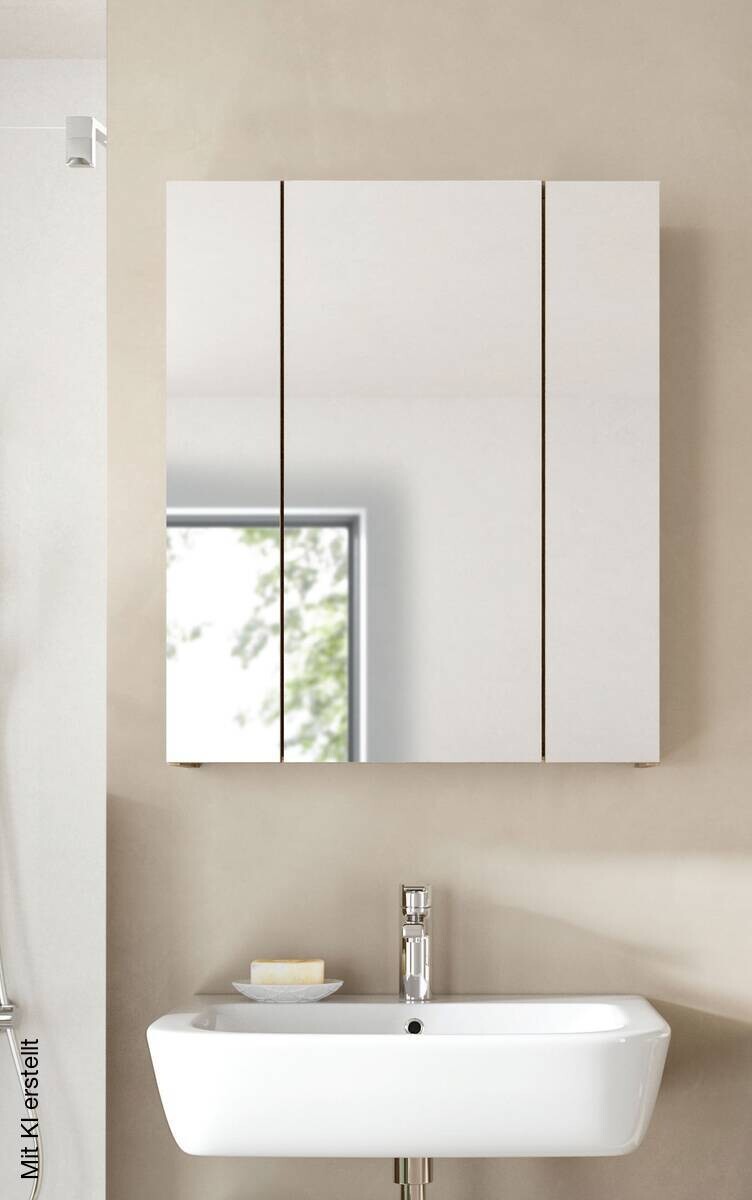 Spiegelschrank Ice Nox Oak Nachbildung schwarz matt B/H/T: ca. 60x70x18 cm