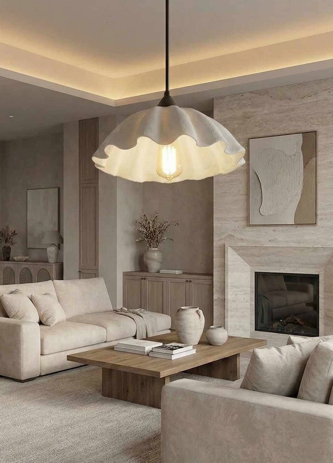 Opviq Pendelleuchte weiß Kunststoff B/H/T/L/D: ca. 35x90x35x35x35 cm E27 1 Brennstellen