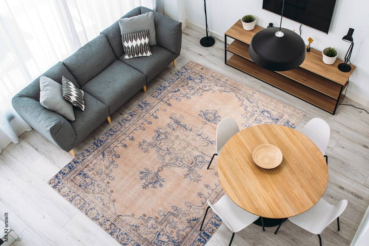 360Living Teppich Vintage blau B/L: ca. 140x200 cm