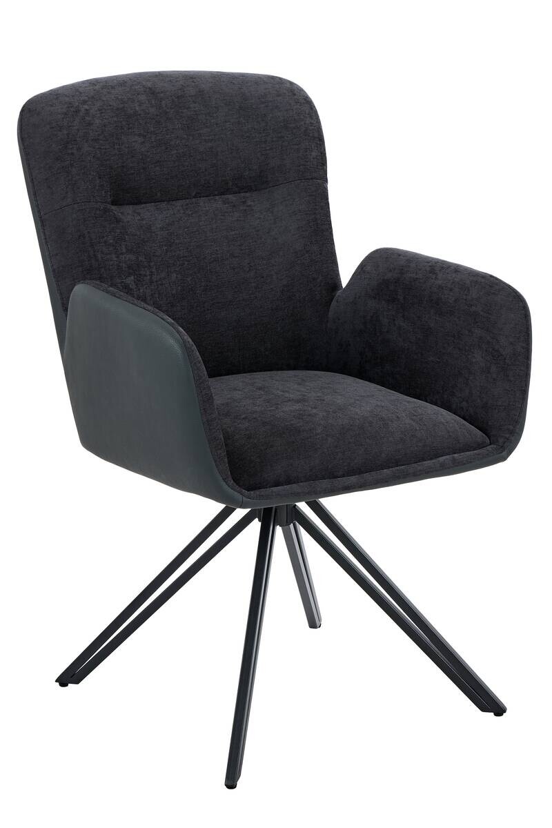 Drehstuhl Milazzo schwarz Kunstleder Webstoff B/H/T: ca. 60x92x68 cm