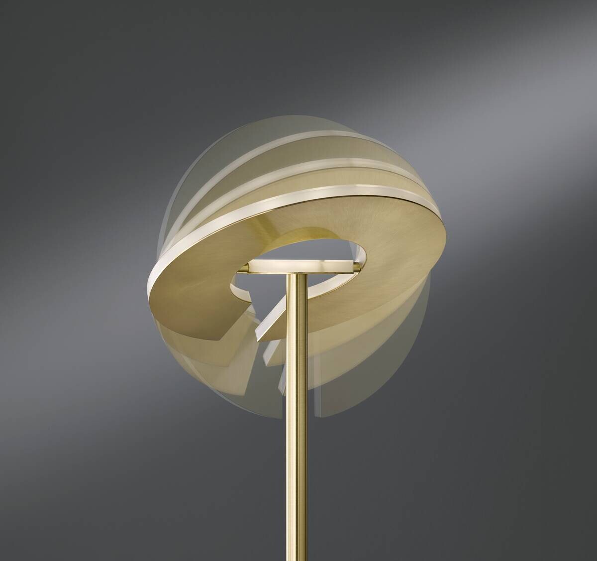 Fischer & Honsel Stehlampe 40316 messing weiß Glas Metall B/H/T: ca. 35x180x50 cm 1 Brennstellen