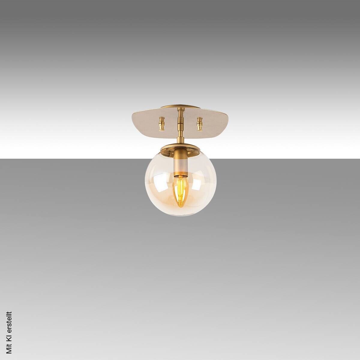 Opviq Deckenleuchte Well-11666 Glas B/H/T/L: ca. 20x25x25x20 cm E14 1 Brennstellen