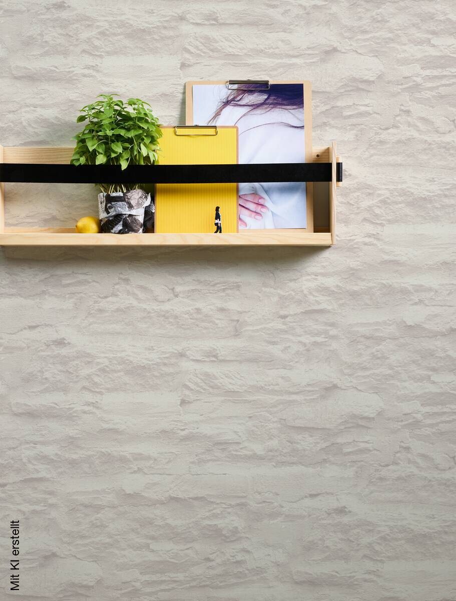 Livingwalls Vliestapete Best of Vlies Steine creme B/L: ca. 53x1005 cm