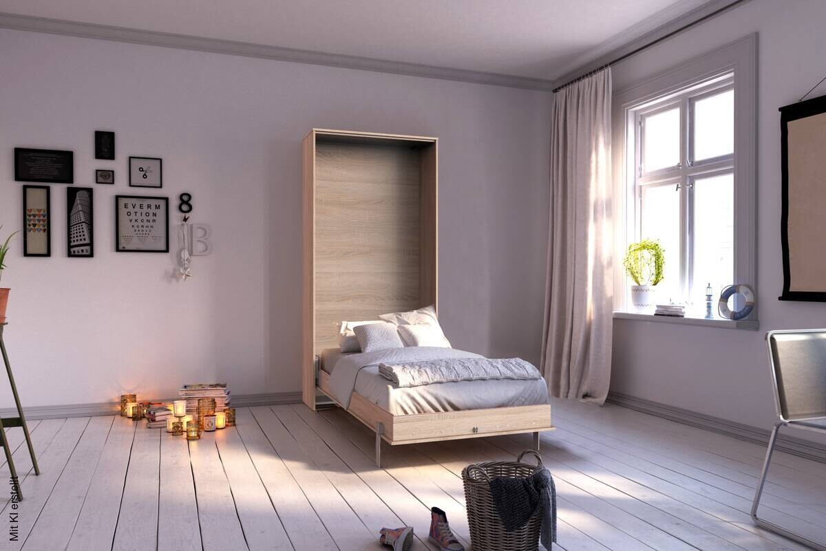 Klappbett Juist Eiche Sägerau Nachbildung Liegefläche B/L: ca. 90x200 cm