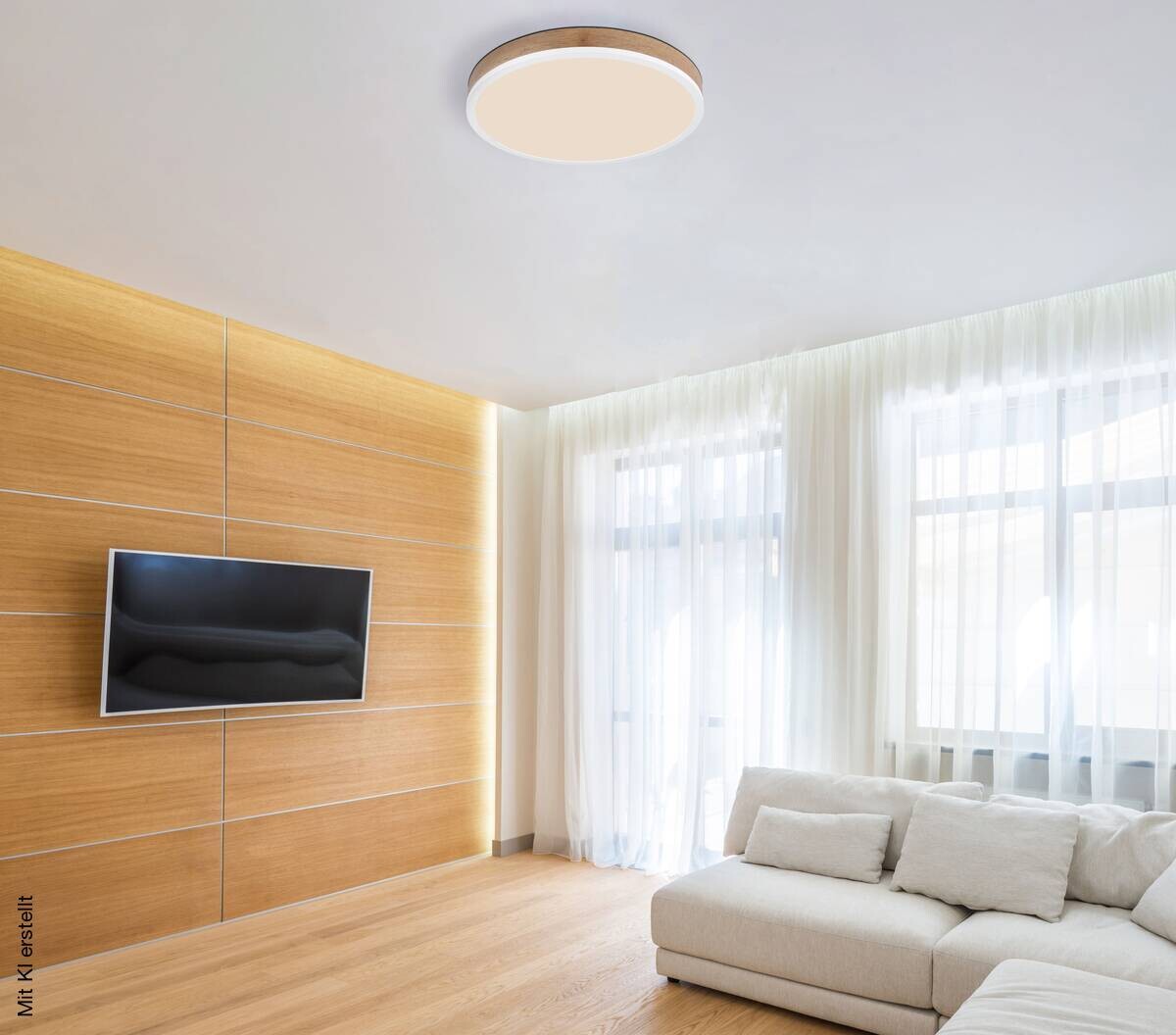 GLOBO LED-Deckenleuchte Opal weiß Kunststoff Metall H/D: ca. 8,5x45 cm
