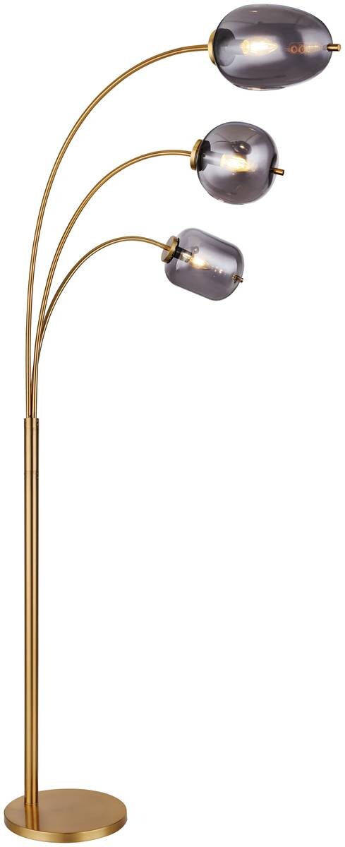 GLOBO Stehlampe messing Glas Metall B/H/T: ca. 60x175x80 cm 3 Brennstellen