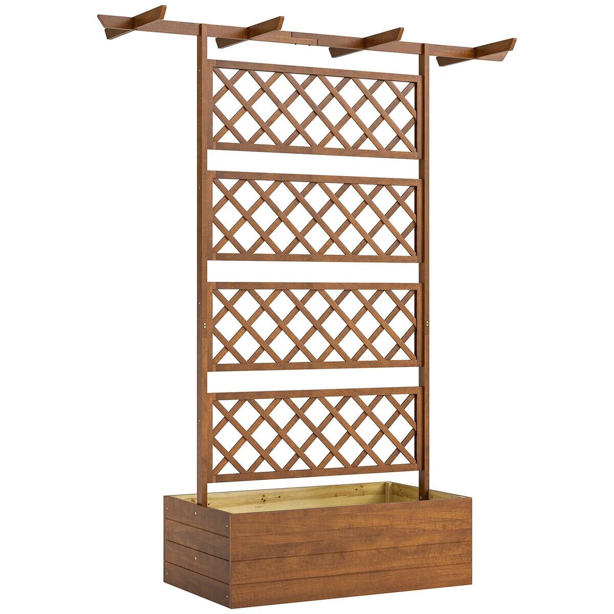 Outsunny Hochbeet mit Rankengitter orange B/H/T/L: ca. 55x183x55x160 cm