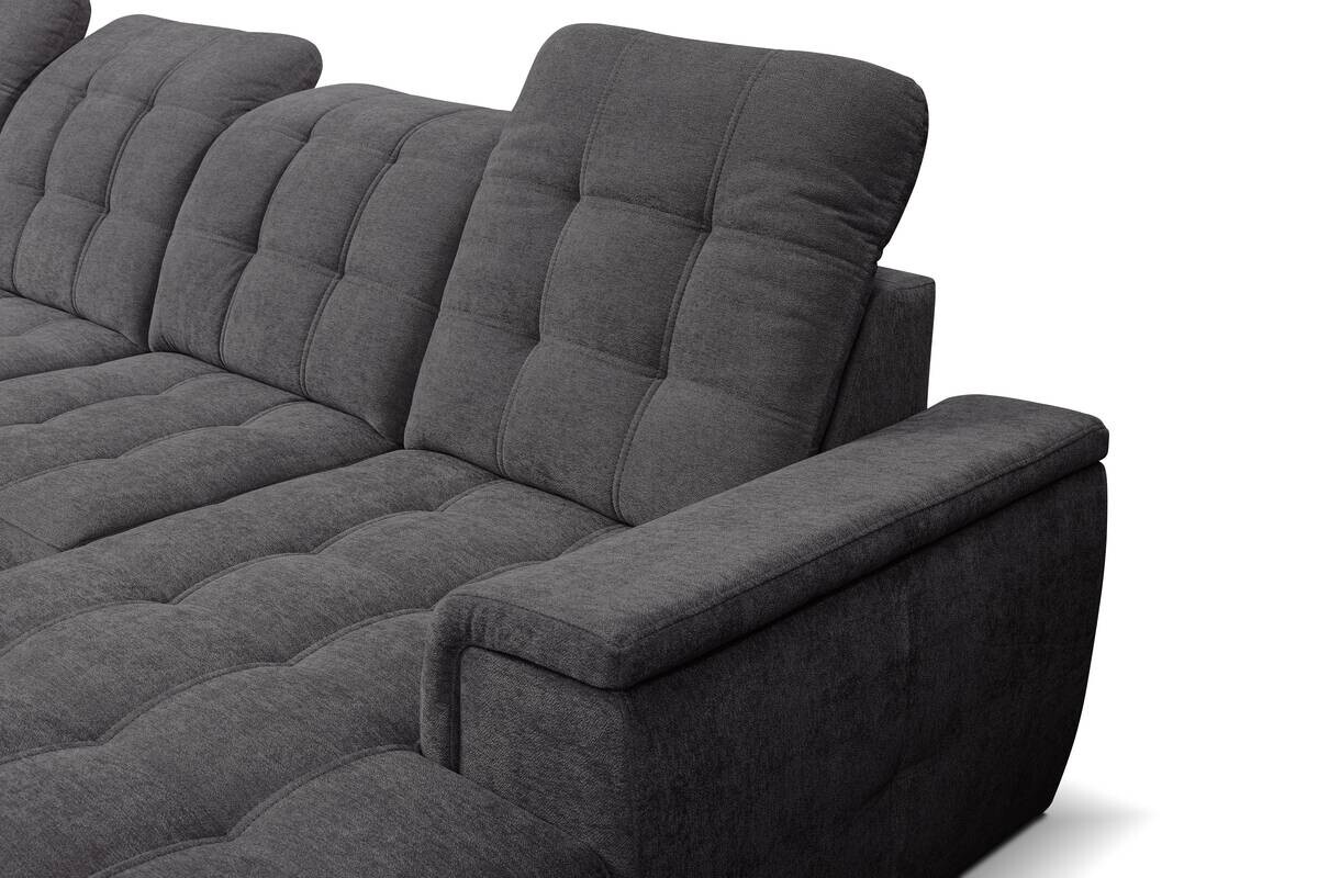 Wohnlandschaft Nadja anthrazit Microfaser B/H/T: ca. 330x105x174 cm