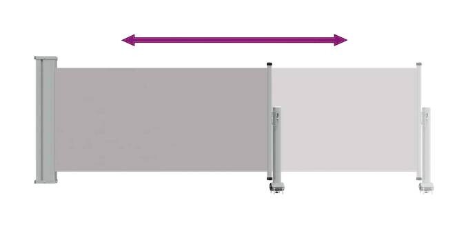 vidaXL Seitenmarkise grau 100% Polyester Stahl B/H/T/L: ca. 300x80x300x300 cm