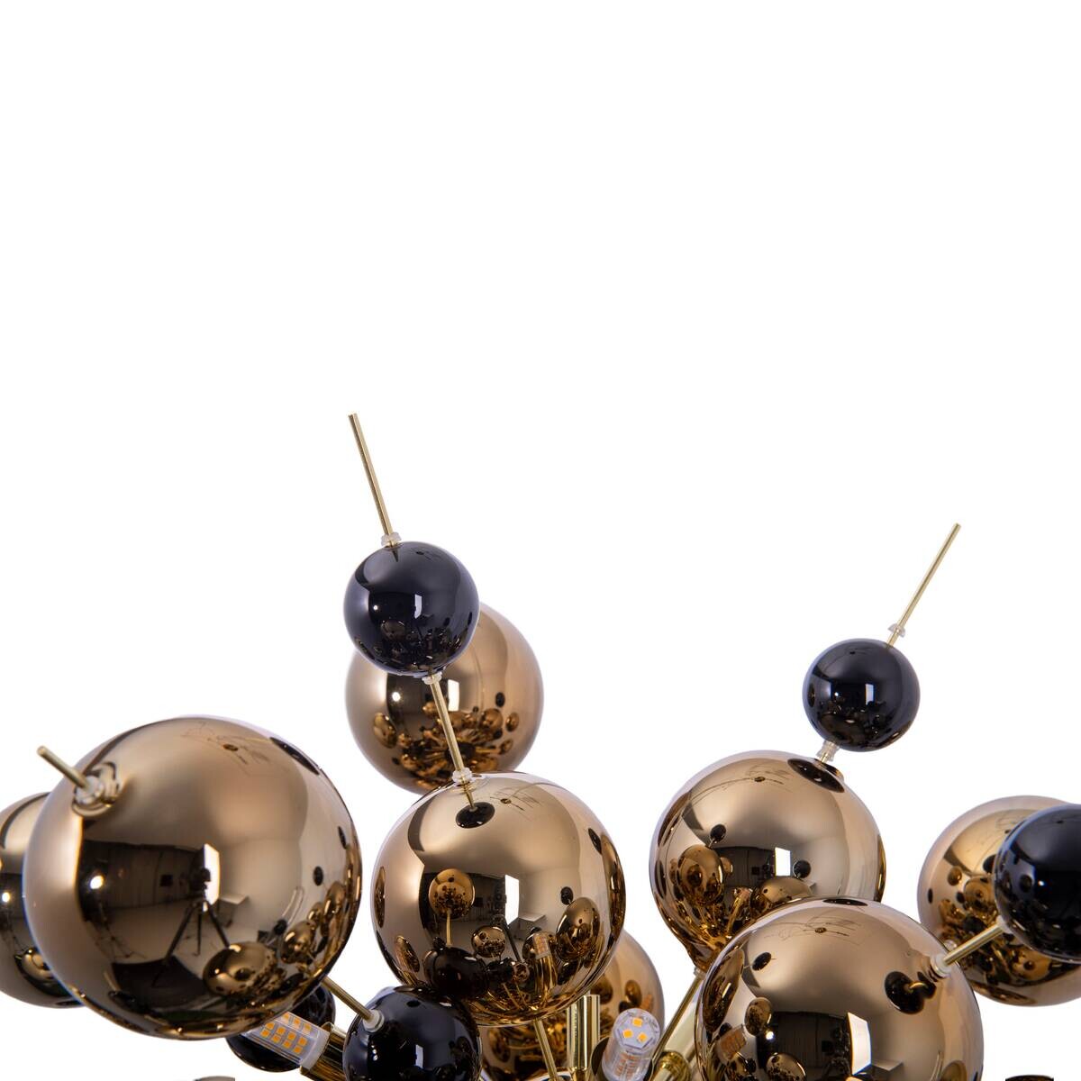 Näve Leuchten Pendelleuchte 7026458 gold Glas Metall B/H/T: ca. 65x150x65 cm G9 10 Brennstellen