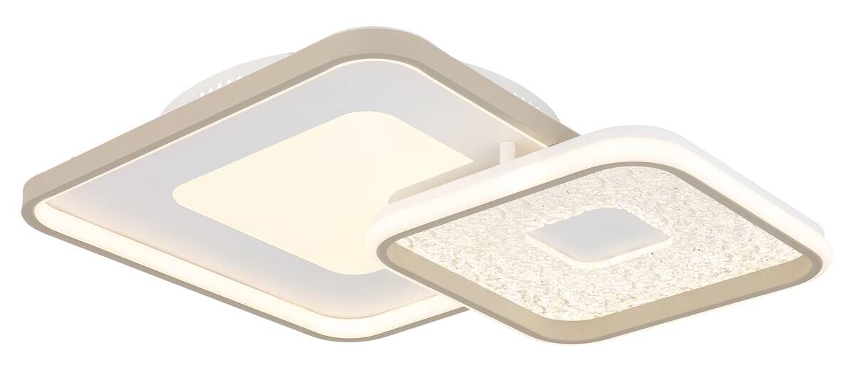 GLOBO LED-Deckenleuchte sand Opal weiß Kunststoff Metall B/H/L: ca. 50x9x50 cm 1 Brennstellen