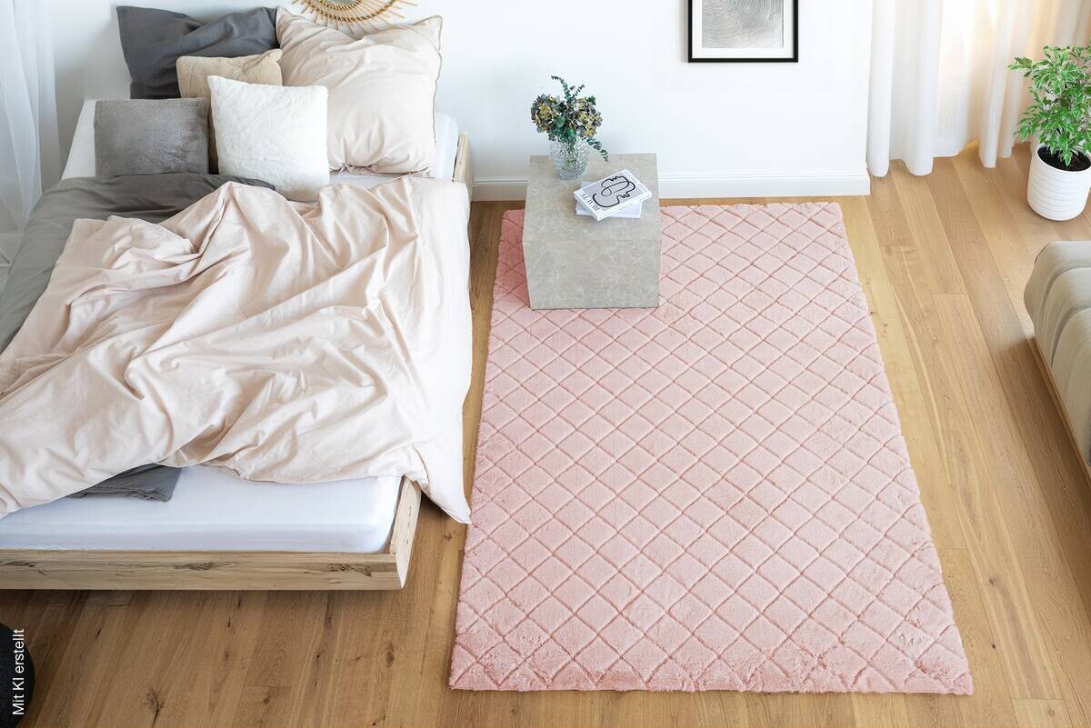 Padiro Hochflorteppich Imala 125 rosa B/H/L: ca. 80x3x150 cm