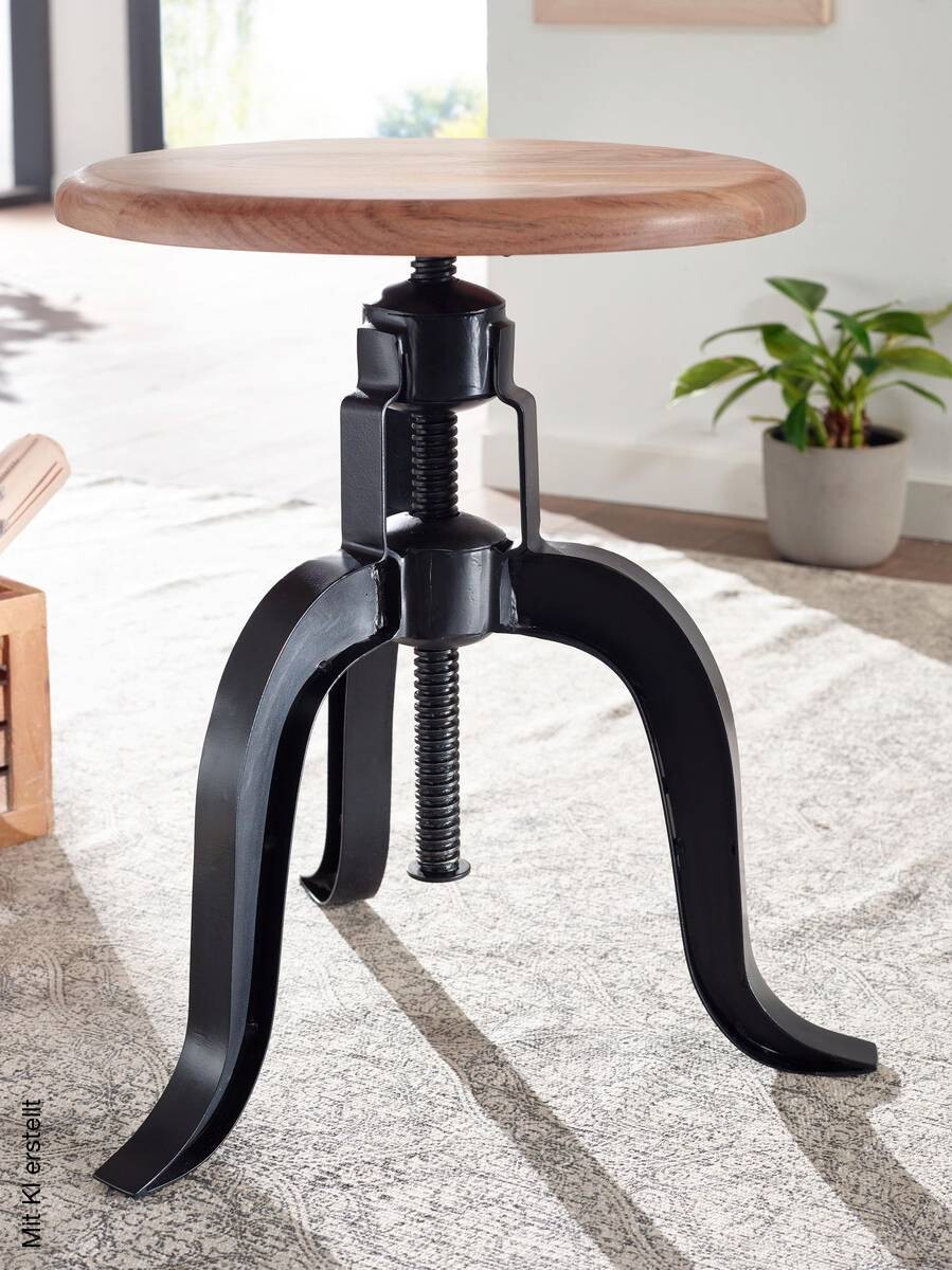 Hocker schwarz Holz B/H/T: ca. 39x48x39 cm