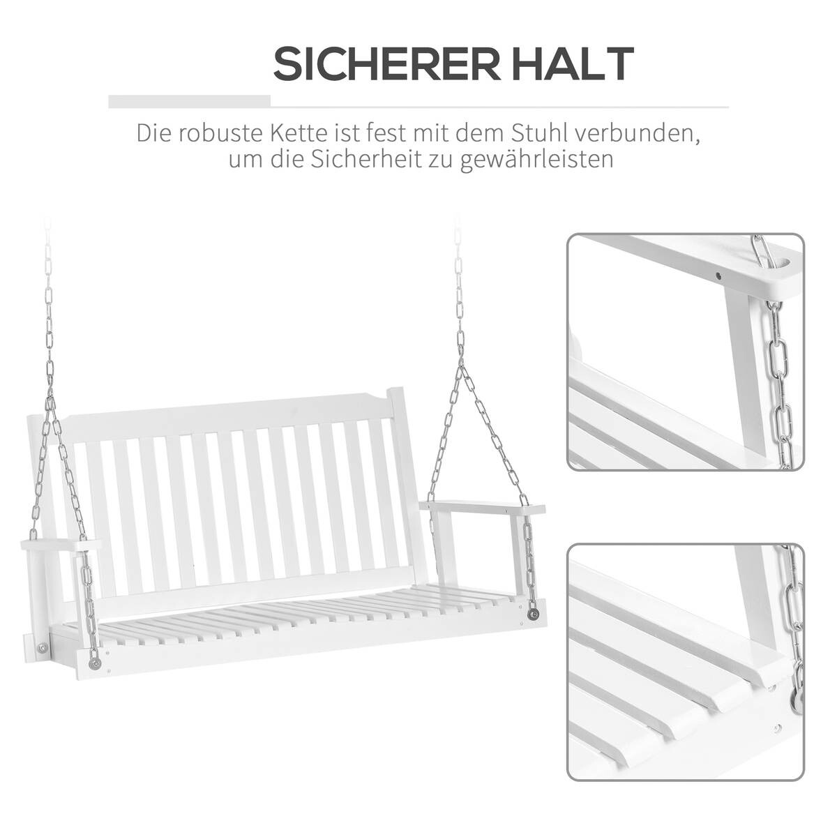 Outsunny Hängebank braun Holz B/H/L: ca. 69x60x117 cm