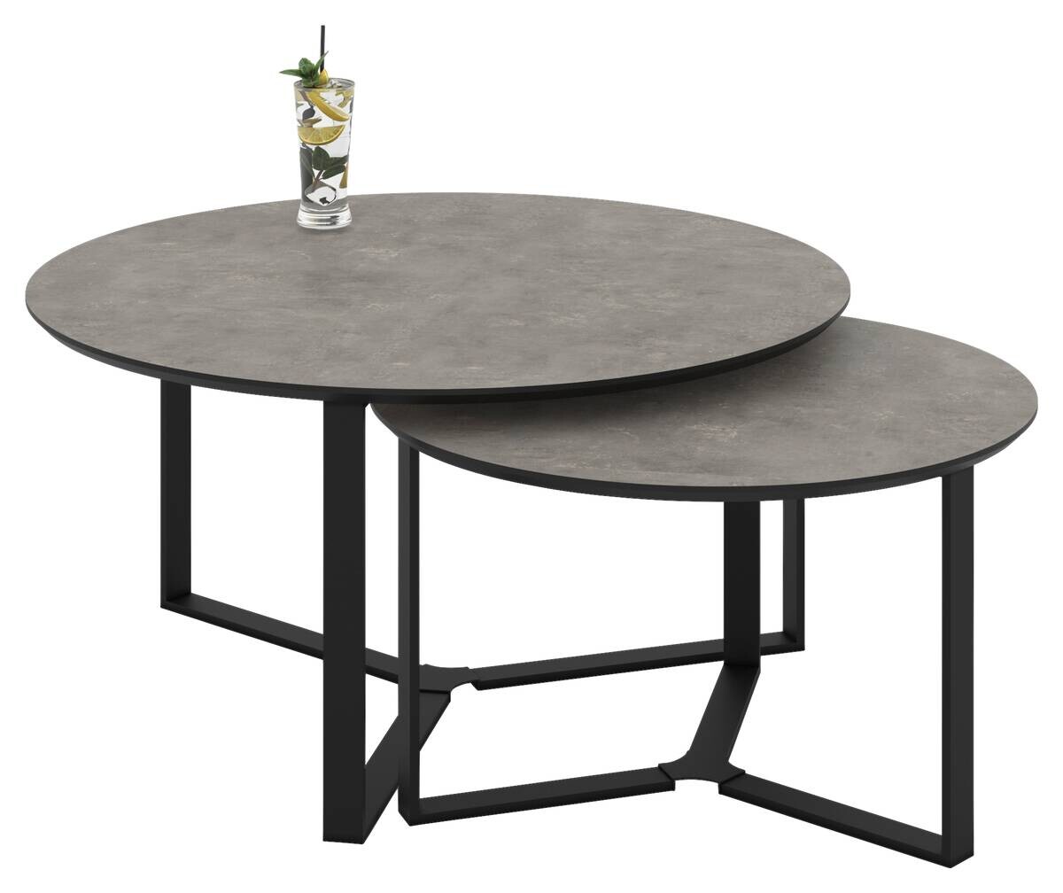 Hela Couchtisch Massa stone Metall B/H: ca. 80x45 cm
