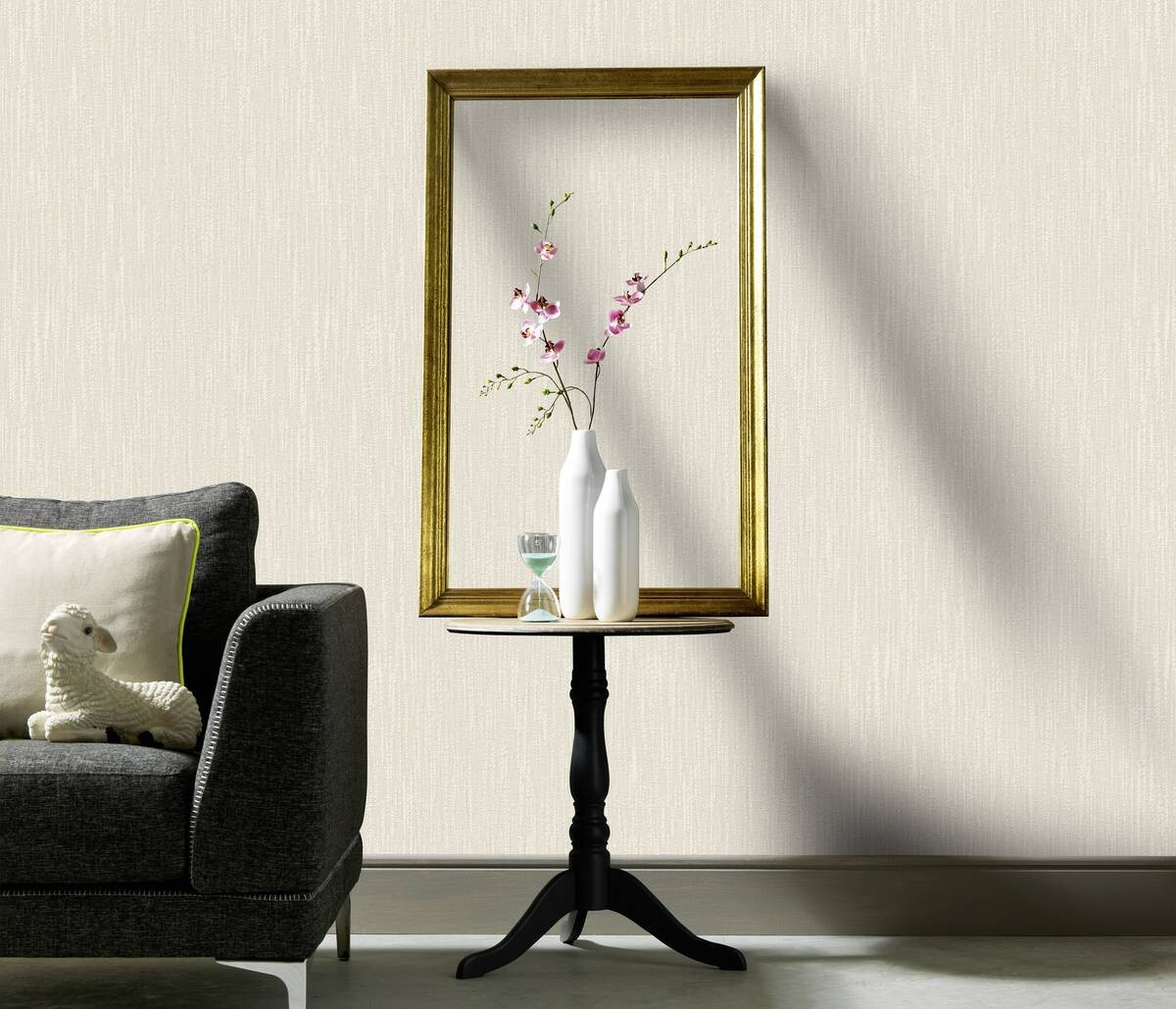 Vliestapete Textiloptik beige B/L: ca. 53x1005 cm