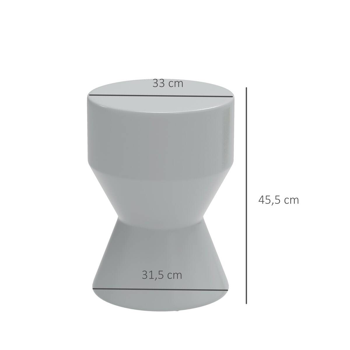 Outsunny Gartenhocker hellgrau Keramik B/H/L: ca. 33x45,5x33 cm