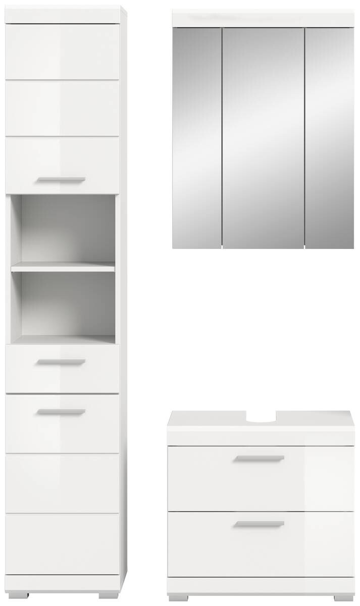 Badezimmer-Set Scout weiß weiß Hochglanz B/H/T: ca. 112x191x37 cm