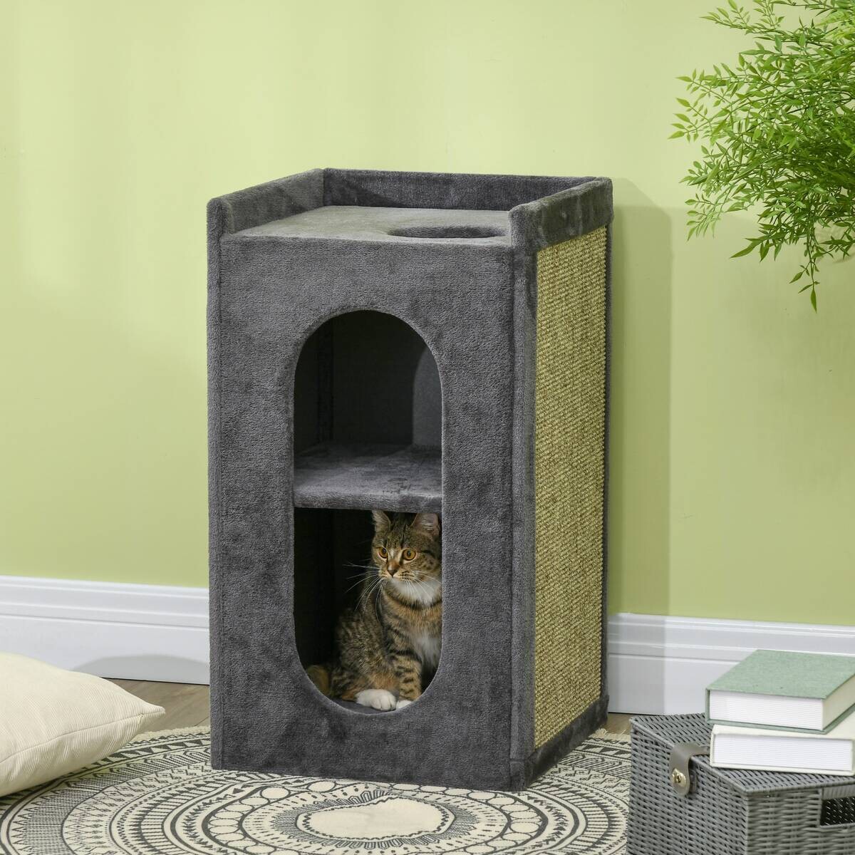 PawHut Tier-Zubehör grau Spanplatte B/H/L: ca. 45x45x81 cm
