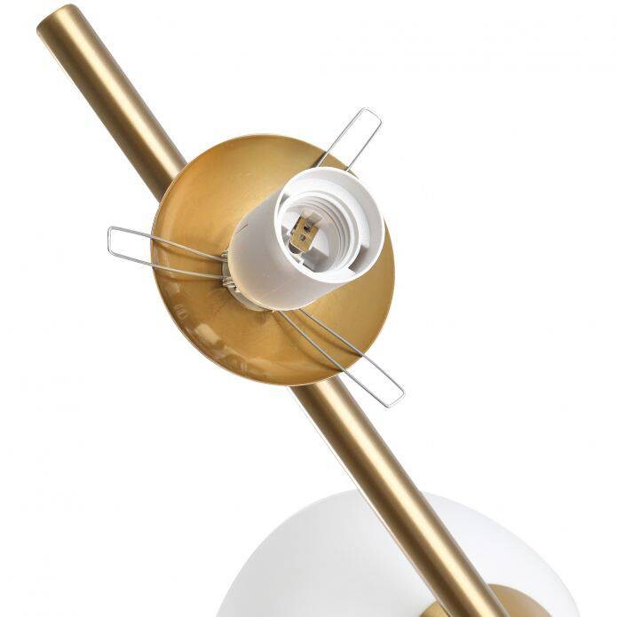 HOMCOM Stehlampe gold weiß Stahl Glas B/H/L: ca. 28x165x28 cm E27 2 Brennstellen