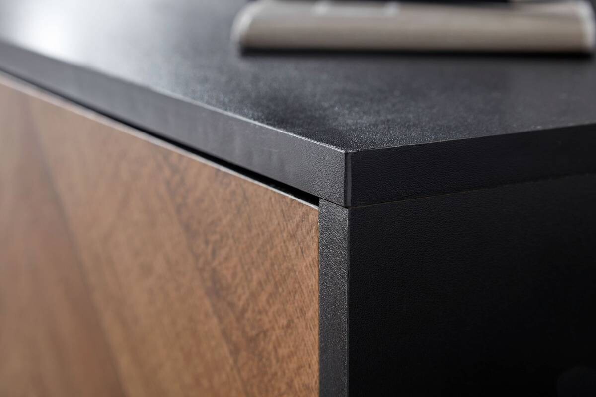 Lowboard schwarz Eiche dunkel Nachbildung schwarz pulverbeschichtet B/H/T: ca. 163x45x40 cm